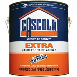 Cascola Extra sem Toluol, Branco, Cola de Contato, 1x2,8kg