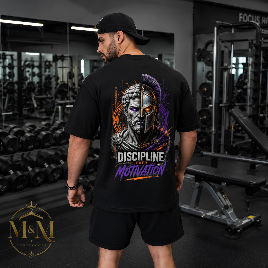 Camiseta Oversized Freaky Discipline Premium Fitness Streetwear Academia 100% Algodão Masculina Feminina Pump Cover