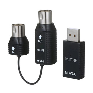 M-VAVE Mini sistema de transmissão sem fio Sistema MIDI Adaptador sem fio MIDI Plu Play Suporte para dispositivos com