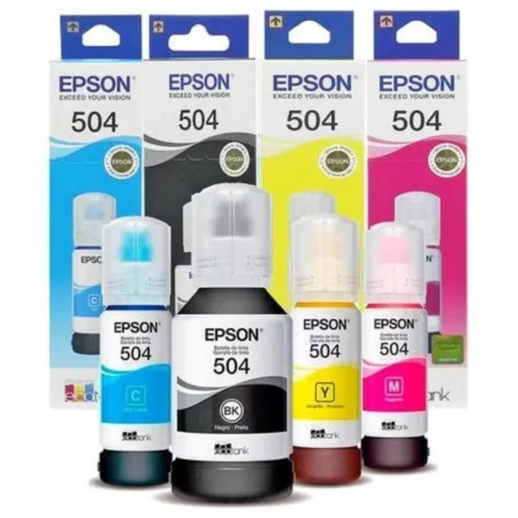 Refil De Tinta Epson T504 Original Kit 4 Cores L4150 L4160 L4260 L6171