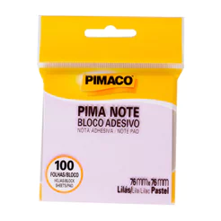 Bloco recado adesivo Pima Note Lilás Pastel 76x76mm 100 fls Pimaco
