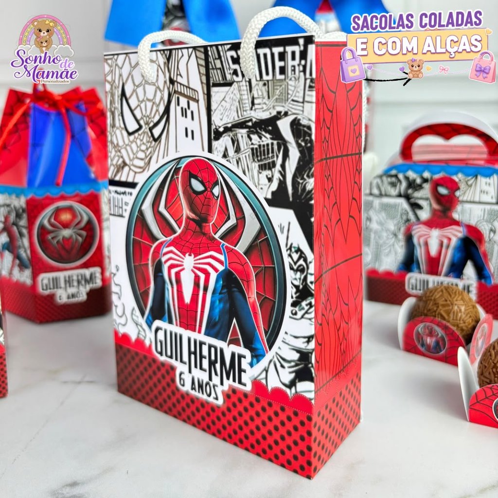 Sacolinha P Homem Aranha /sacolinha surpresa Homem Aranha /sacolinha lembrancinha escola/ Homem Aranha