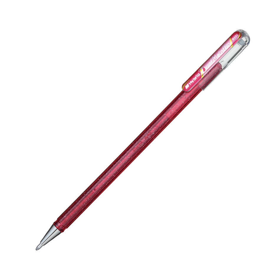 Caneta gel 1.0mm Hybrid Dual Metallic Rosa e Rosa Claro Pentel