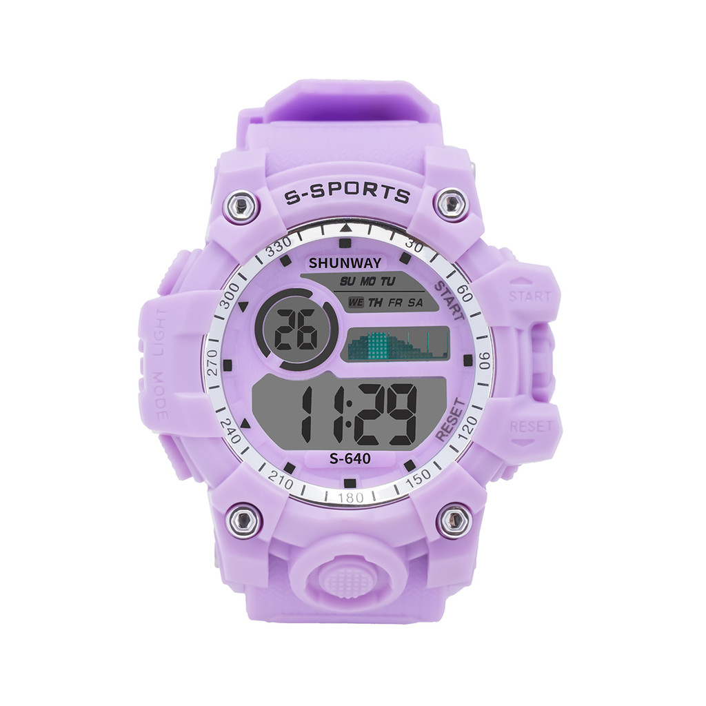 Relógio Digital Esportivo Infantil Lilás Shunway S-640