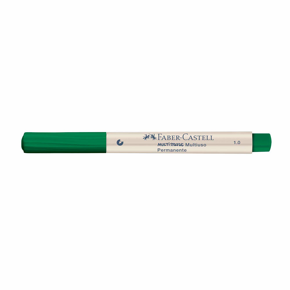 Pincel marcador multisuperfícies Multimark 1.0mm Verde Escuro MM/10VDE742ZF\357208 Faber-Castell