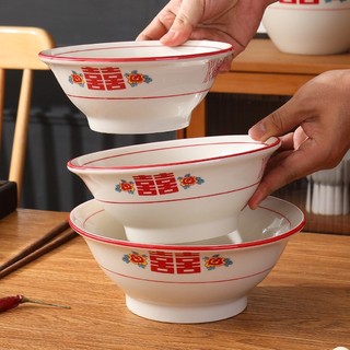 Tigela alta de cerâmica, tigela de macarrão, arroz, macarrão, balde, cor Underglaze, talheres Xiangcai, panela quente, r