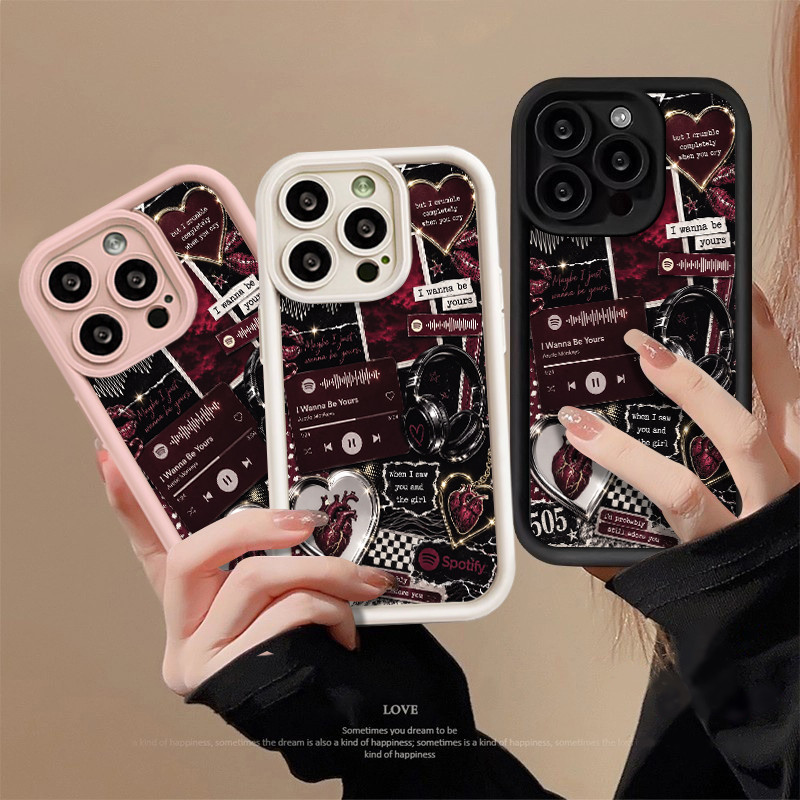 Capa Macia Anti-impacto Coração Escuro Fone De Ouvido Adesivo Para Motorola E13