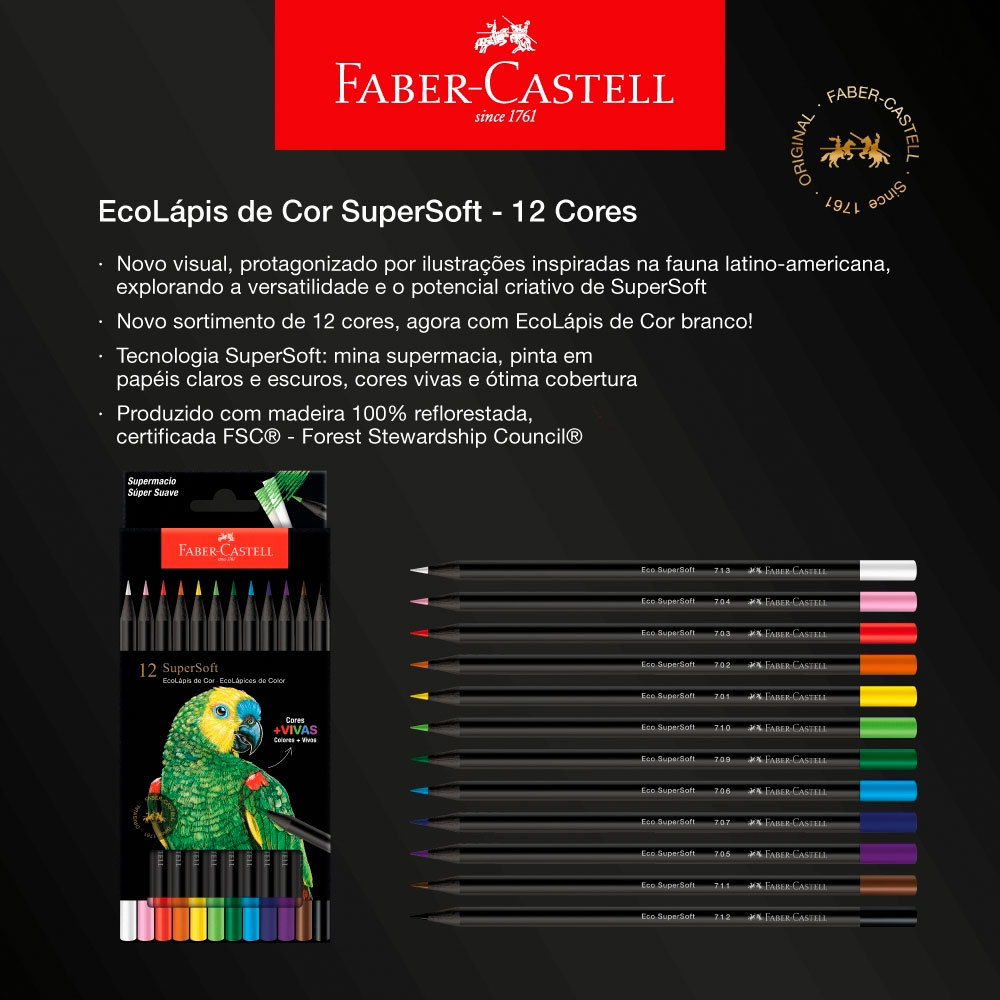 Lápis de cor Supersoft 12 cores 210710 Faber-Castell · foto 2