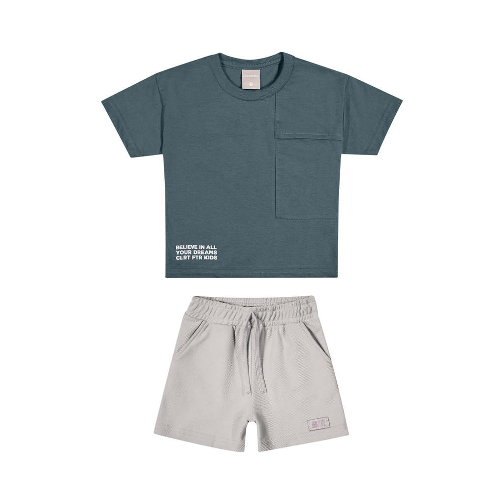 Conjunto Infantil Menino Bolso Lateral Colorittá Azul — imagem 2 de 2