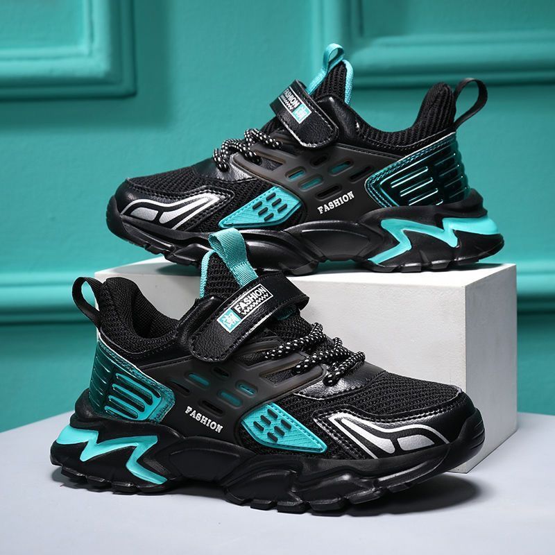 Sapatos para meninos, tênis esportivos infantis, malha respirável, modelos de couro para primavera e outono, novos sapat
