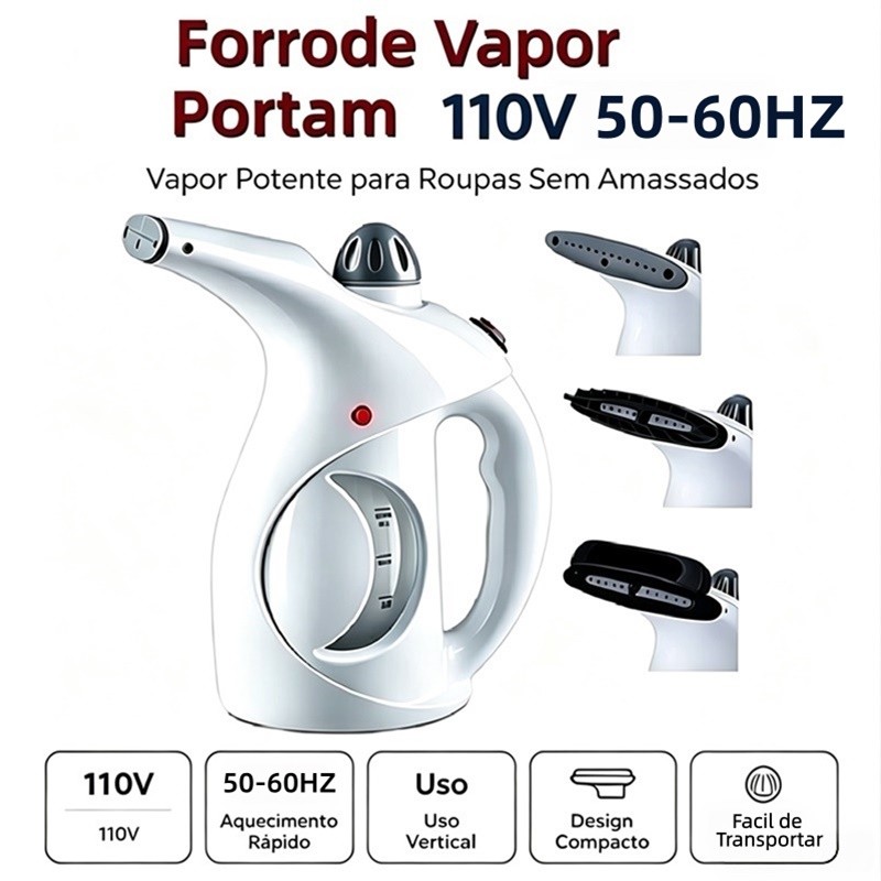 Passadeira a Vapor Portátil 110V 800W Vaporizador de Roupas Tira Amassados Vertical Compacta para Viagem e Casa AIRER.BR
