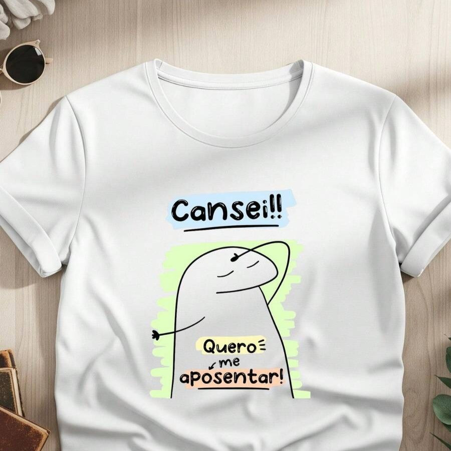 Camiseta T-Shirt Unissex Flork Motivacional Vou Aposentar Meme Frases Motivacionais 100% Algodão  Promoção Pluz Size