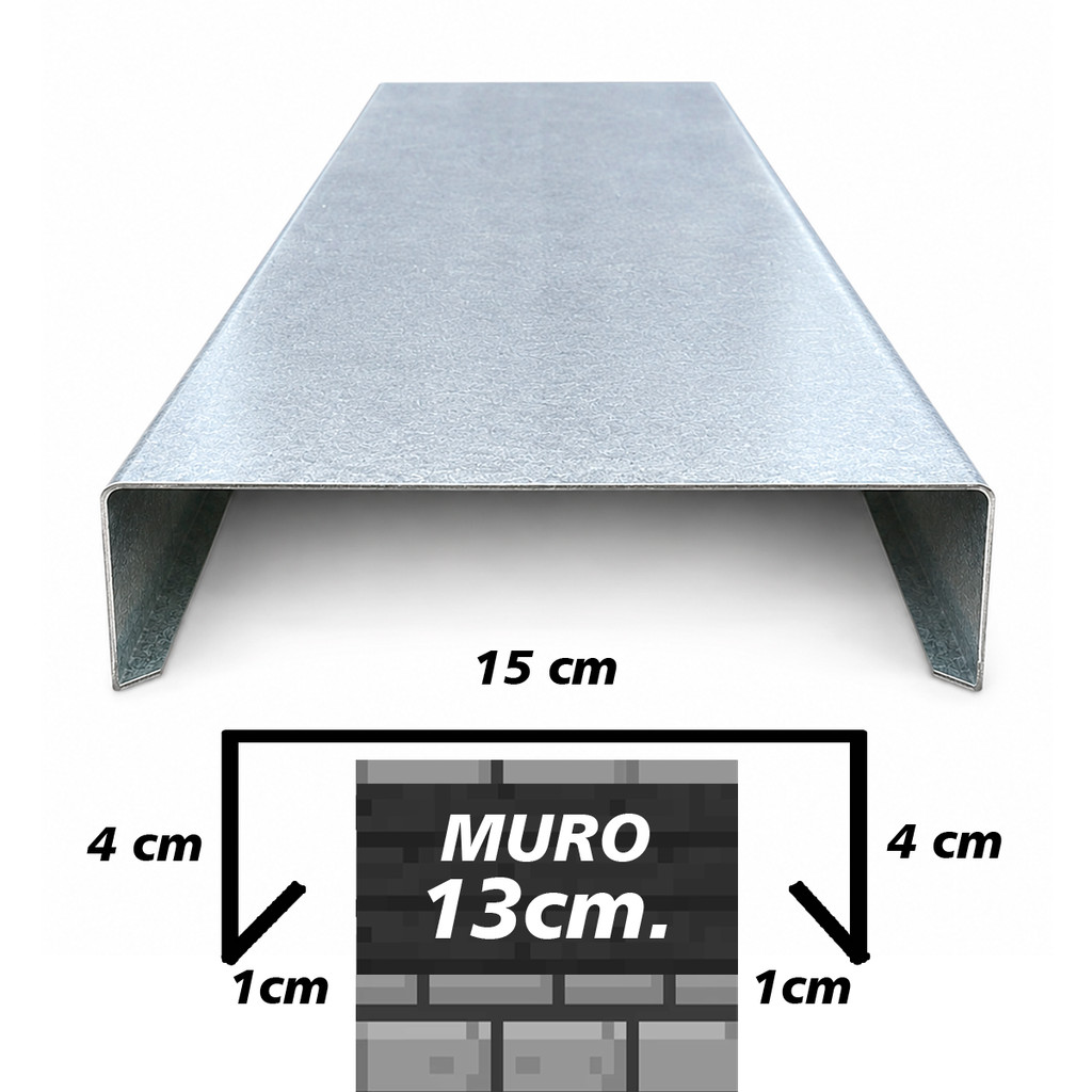 Rufo Pingadeira Muro 13cm Corte 25 Galvalume 6 Metros Chapéu De Muro Zinco Acabamento De Construção
