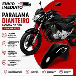 Paralama Dianteiro Honda Cb 300 Cb 300R 2009 Á 2015 Preto Pro Tork
