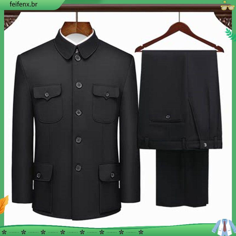 Roupas da República da China Roupas masculinas à moda antiga para idosos de meia-idade 70 anos 80 anos de idade Roupas d