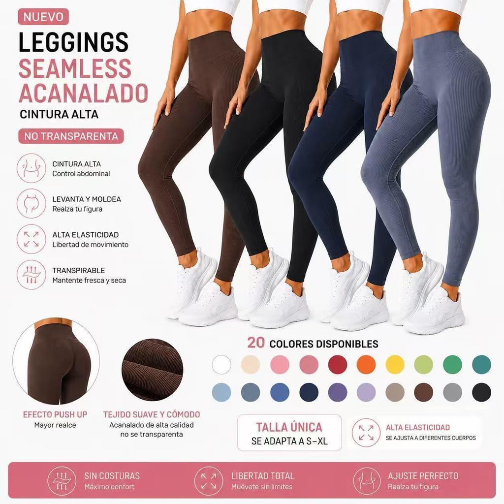 Calça Legging Feminina Canelada Premium Sem Transparência Cintura Alta Academia Yoga Treino Fitness