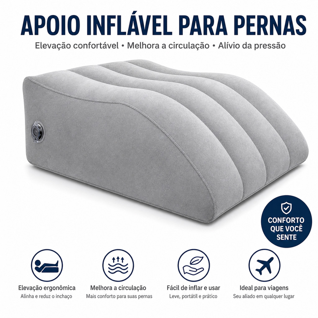 Almofada Inflável Apoio Pé Pernas Portátil Cunha Elevada Travesseiro