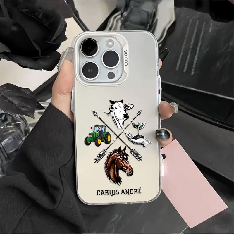 Não amarela e é antiderrapante Capinha para iPhone 18/17/16/15/ Pro Max capa de celular com estampa de rodeio
