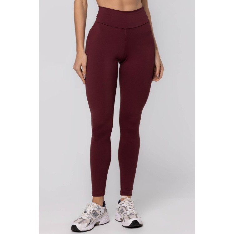 Legging Cós Alto em Poliamida Puresense Vinho Garnet