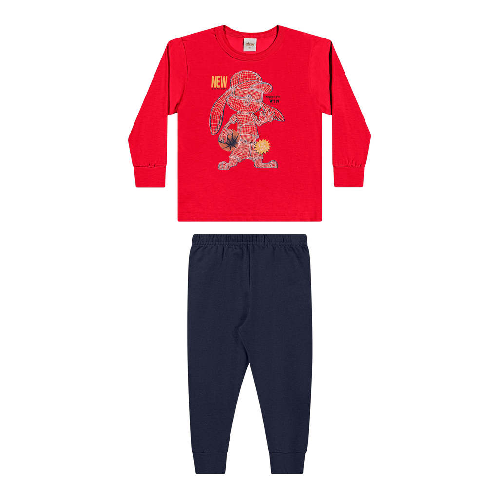 Conjunto Infantil Menino Esportivo Animais Elian Vermelho