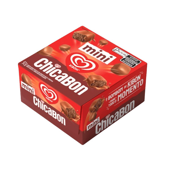 Kibon Sorvete chocolate cobertura chocolate mini caixa Es Chica Bon 92g