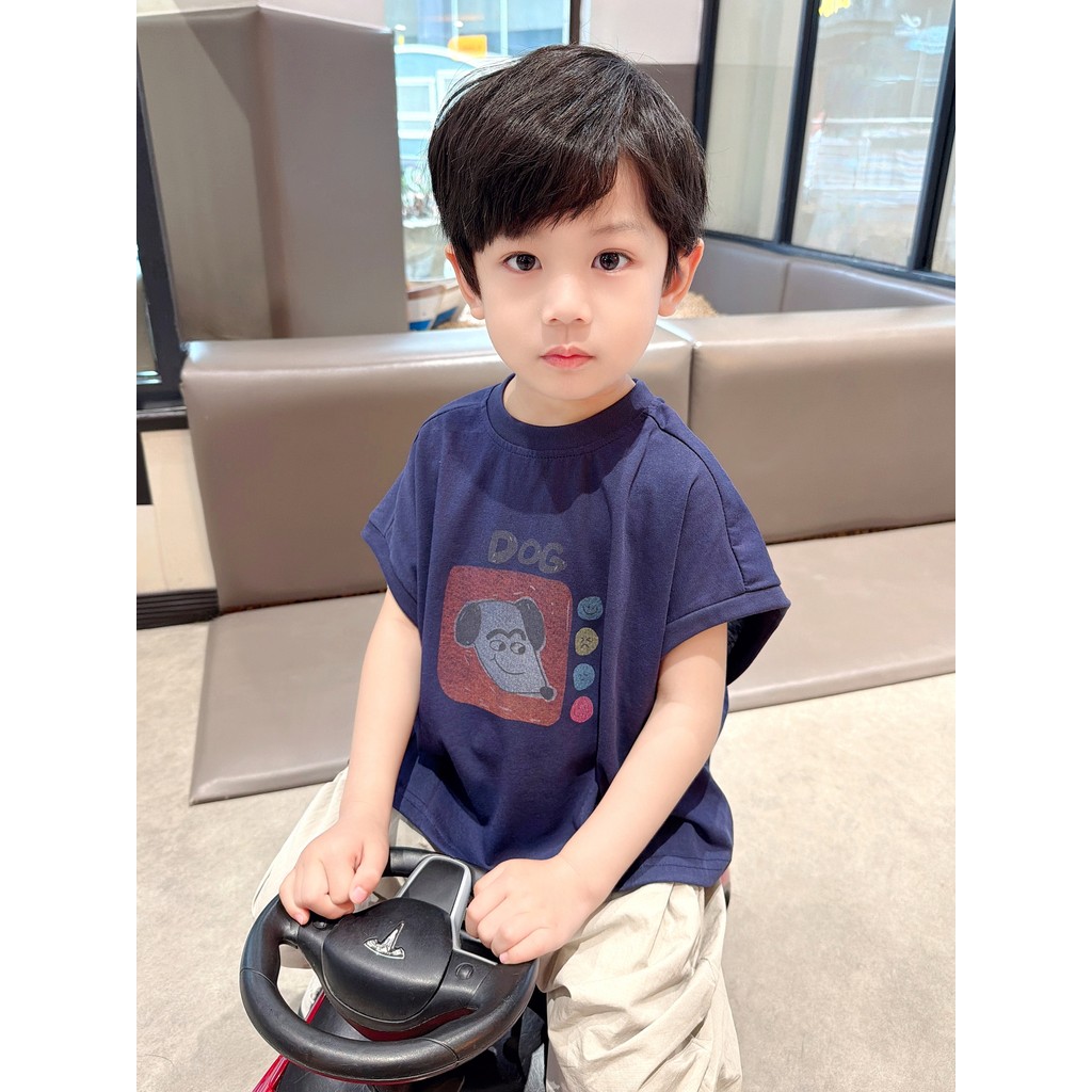 Estilo fino macio ~ menino dos desenhos animados Micro-manga camiseta 2026 verão novo estilo médio pequeno crianças bebê