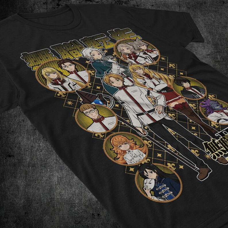 Camiseta Masculina Feminina Oversized Estampa Personagens Mushoku Tensei Reencarnação Sem Emprego Camiseta Streetwear