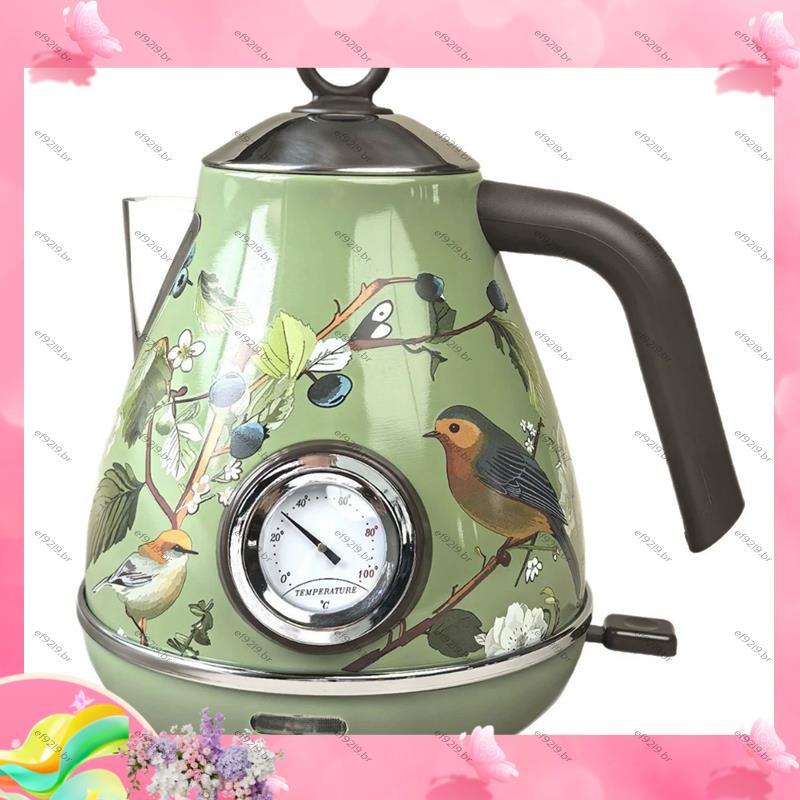 [Especial E] Design Retrô Chaleira Elétrica 1.7L 1850W Desligamento Automático Bule De Aço Inoxidável 304 Decalques Feit