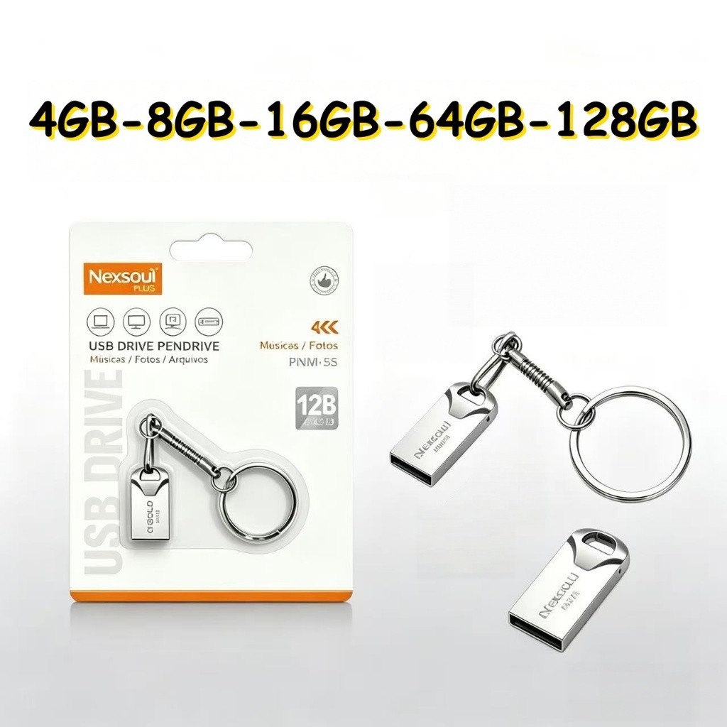 Mini Pendrive Chaveiro Metálico USB 2.0 4 GB 8G 16G 32G 64G 128GB Original
