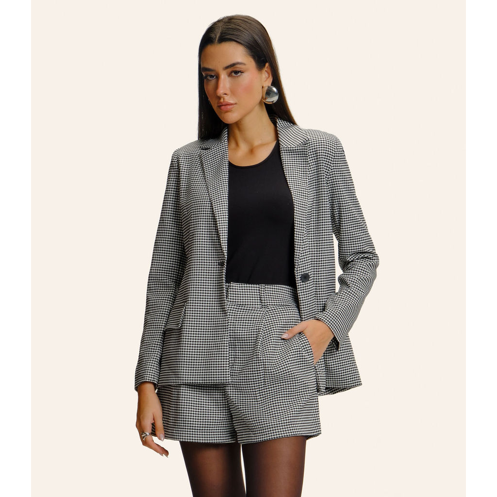 Blazer Feminino Xadrez Endless Preto