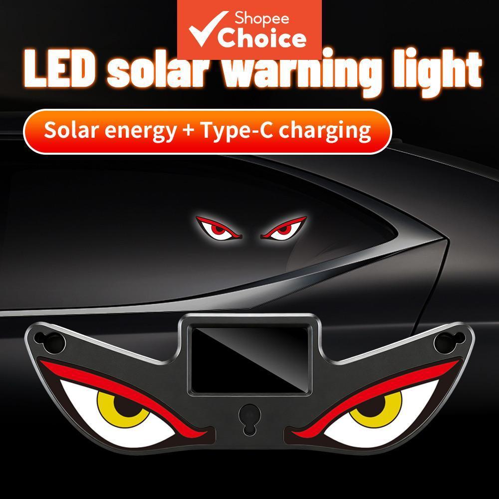 Luz LED Solar De Olho De Demônio Com Olhos Móveis Piscantes Para Eletrônicos De Decoração Externa De Carro