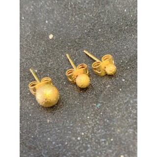 Influenciador Areia Ouro Borboleta Simples Brincos de Ouro Dentro Fora Mesma Cor Hipoalergênico Feminino Flor Fosca Bola