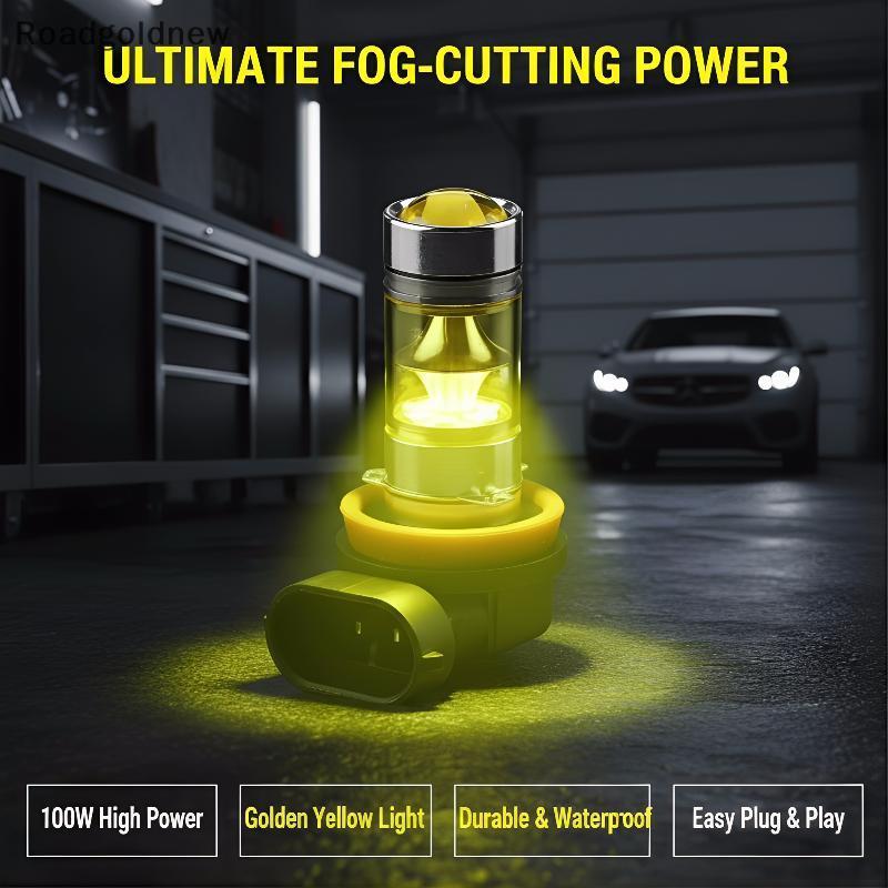 RGN 2 Peças LED H11 H8 Lâmpadas De Neblina Amarelas Para Automóveis 4300K 100W 1500LM Clareza Aprimorada Clima Perigoso