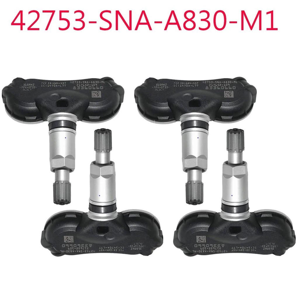Sensor De Pressão Dos Pneus TPMS 42753-SNA-A83 , 4 Unidades , 315MHz , Adequado Para Acura CSX Honda Odyssey Insight Fit