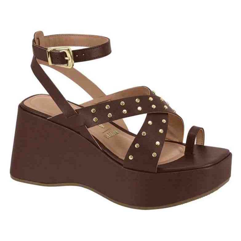 Sandália Feminina Vizzano Anabela Plataforma Confortável Elegante ORIGINAL 6559110