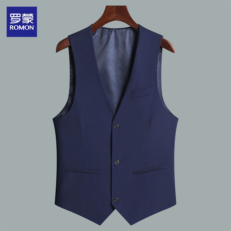 Romon terno colete masculino macacão colete cor sólida roupas do padrinho irmão roupas do noivo roupas de casamento tern