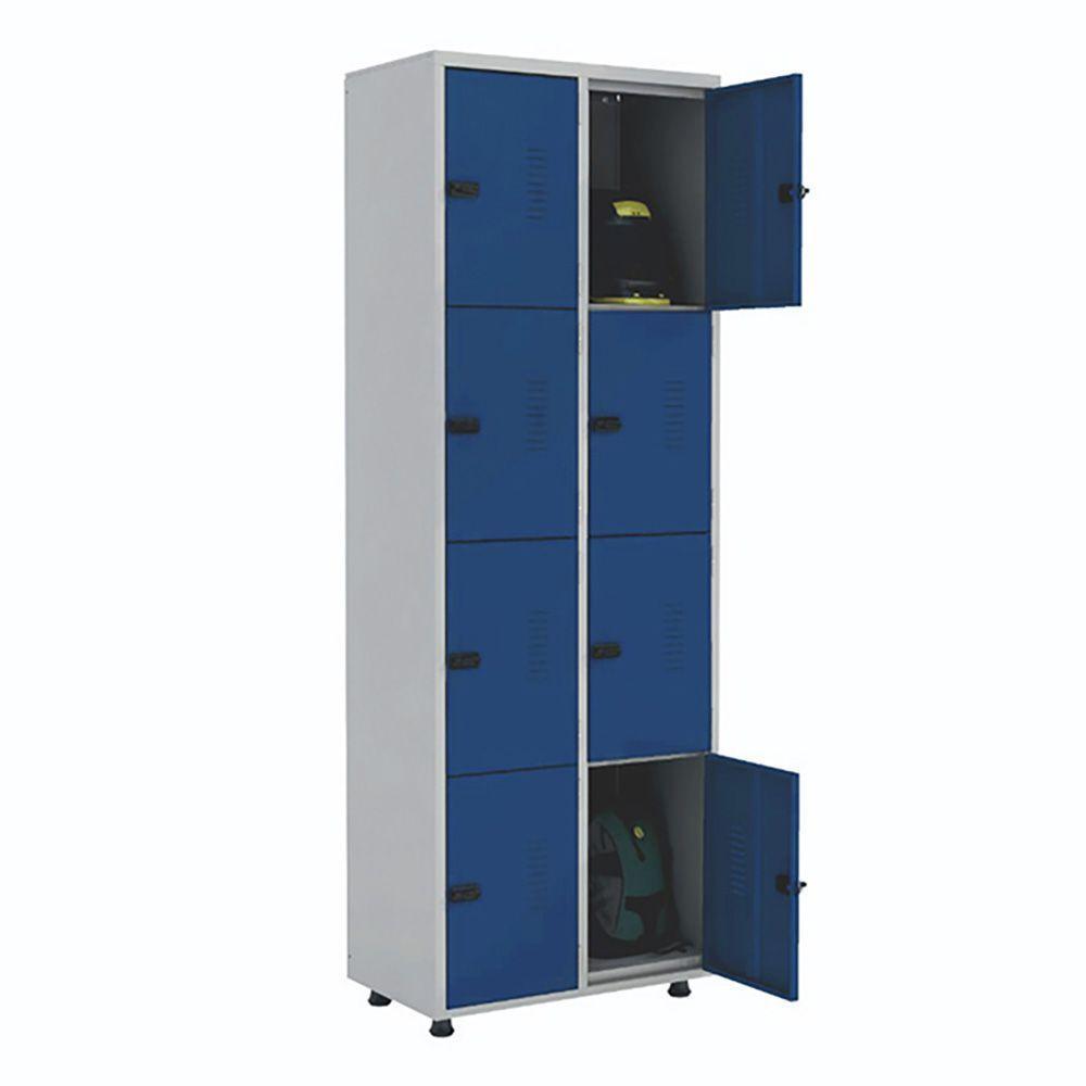 Armário Aço 8 Portas Guarda Volume Ea702 Azul