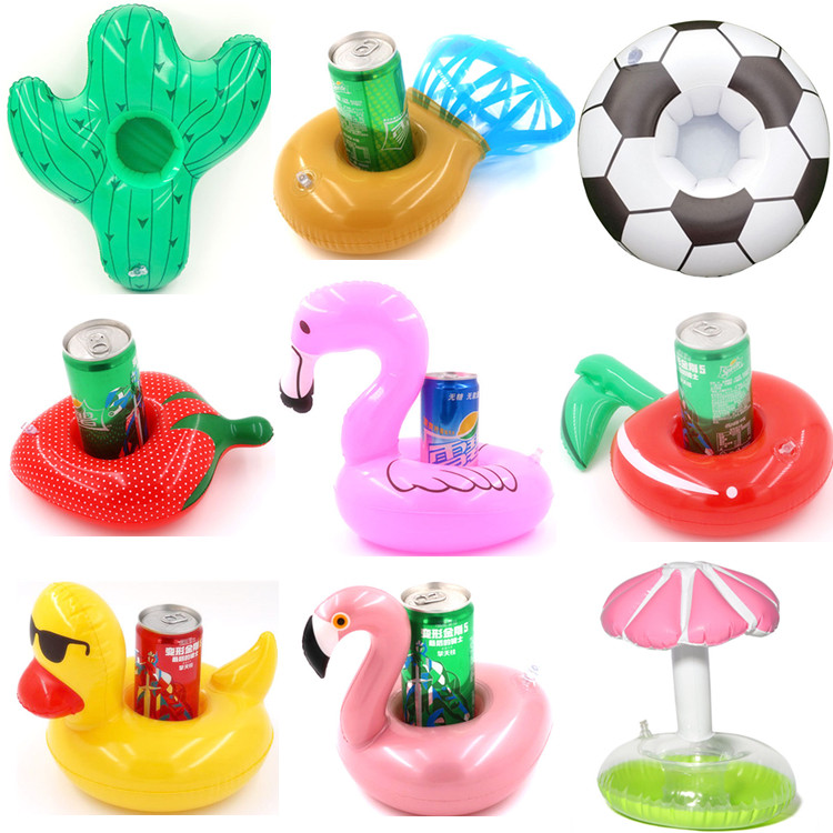 Novo estilo inflável lábios de caranguejo maçã diamante futebol papagaio Cactus coelho urso suporte de copo porta-copos