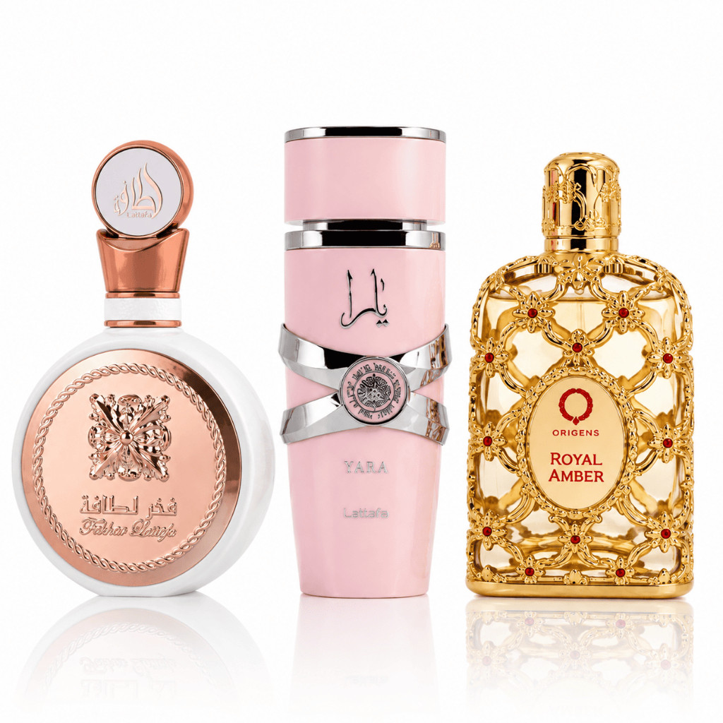 Kit 3 Perfumes Femininos Árabes 100ml Fragancia de luxo Alta fixação Mulheres cheirosas