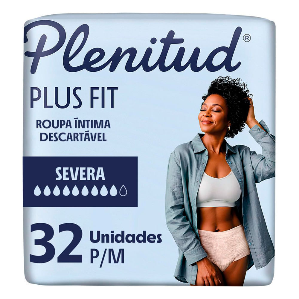 Roupa Íntima Plenitud Plus Fit Tamanho P/M com 32 Unidades Descartáveis