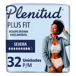 Roupa Íntima Plenitud Plus Fit Tamanho P/M com 32 Unidades Descartáveis