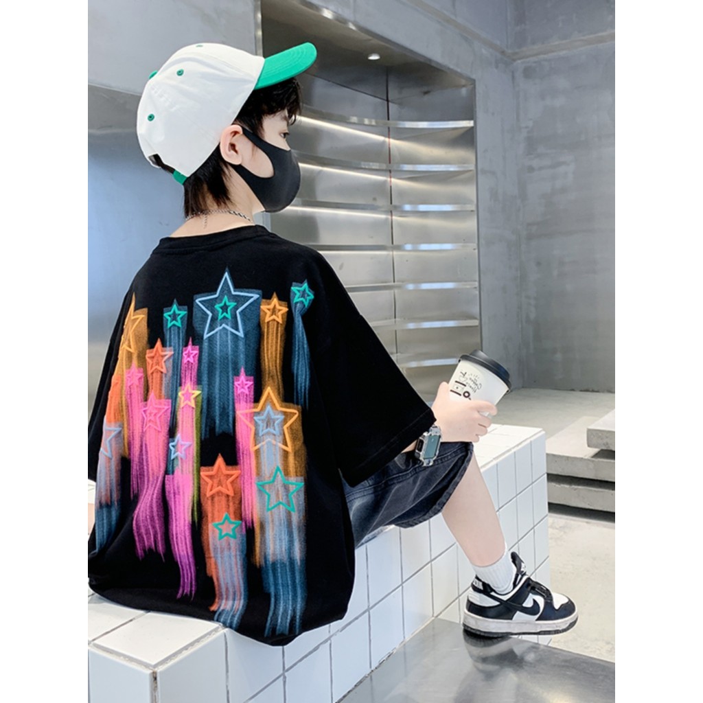 Crianças roupas infantis meninos camiseta de manga curta 2026 verão novo estilo versão coreana crianças frito roupas de 