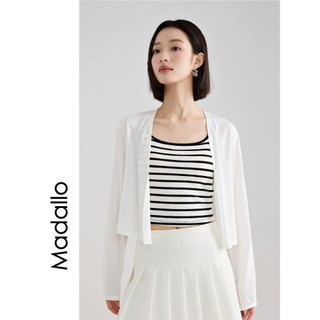 Cardigan exterior verão fino feminino blusa de malha de seda gelo branco ar condicionado camisa jaqueta luz curto topo p