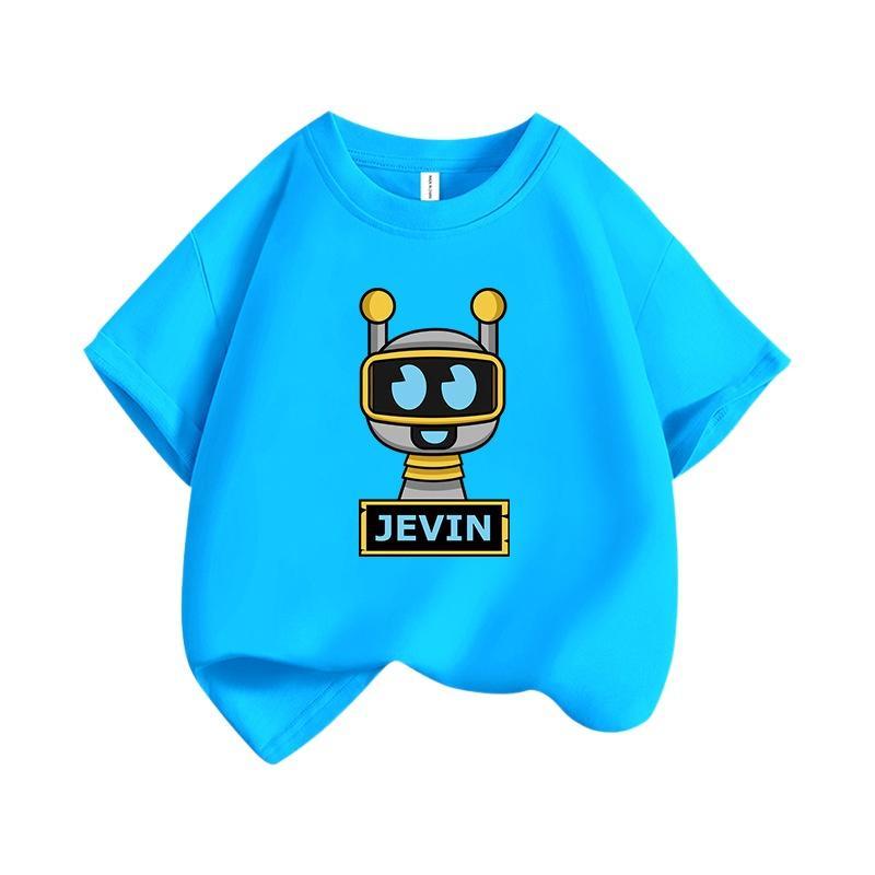 Camiseta com Estampa 2D do Personagem de Desenho Animado Sprunki, Estampa Gráfica Rhythm Box, Gola Redonda, Para Criança