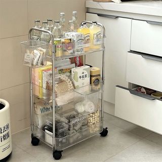 [Novo produto] carrinho de acrílico de alto valor prateleira de banheiro multifuncional lanches de cozinha Rack de armaz