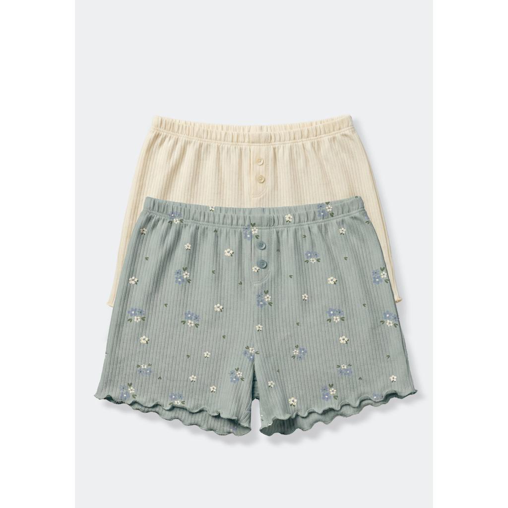 Kit 2 Shorts Pijama Feminino Em Jacquard