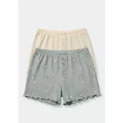 Kit 2 Shorts Pijama Feminino Em Jacquard
