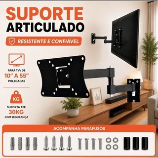 Suporte de TV Articulado Monitor Led Lcd 3d Plasma 19 20 22 24 27 29 32 40 43 55 Polegadas