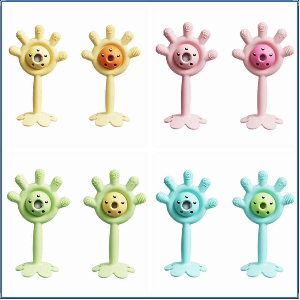 Brinquedo De Mordedor De Bebê FAYSHOW , Brinquedos Sensoriais De Chocalho De Dentição Para Crianças Sem BPA De Silicone 