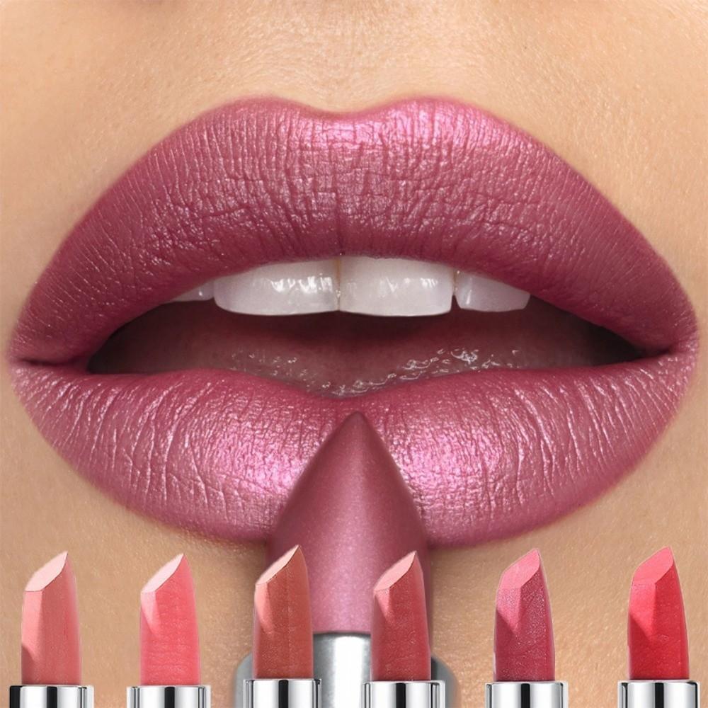 MIBEAUTY Batom Metálico , Perolado Com Brilho À Prova D'água , Copo Antiaderente , Esmalte Labial De Longa Duração